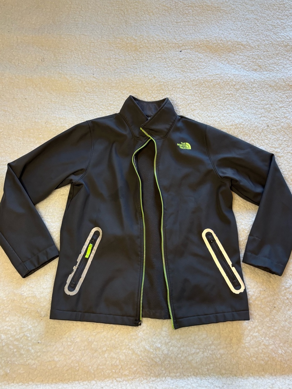 The North Face Kids Boy Gray Apex Bionic Soft Shell Jacket